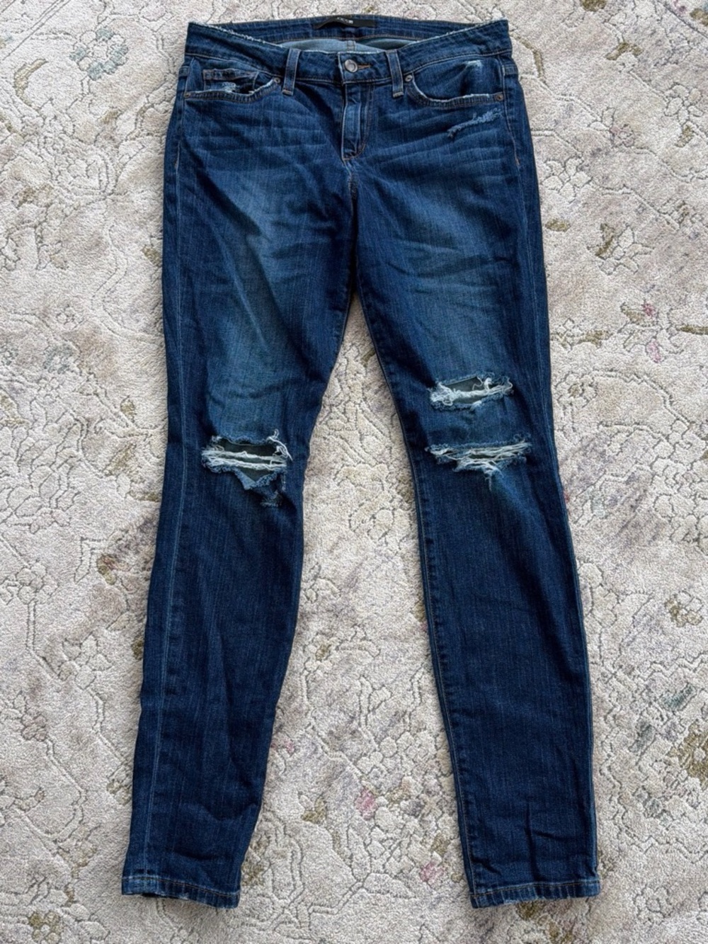 Joe's Jeans Dark Blue Distressed Skinny Jeans